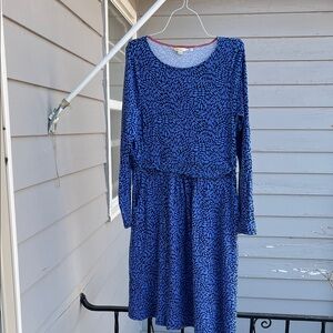 Boden Blue and Black Patterned Dress
